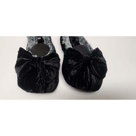 Cabernet Slippers Black/Gray Velvet Size Large  9-10 - Picture 4 of 7